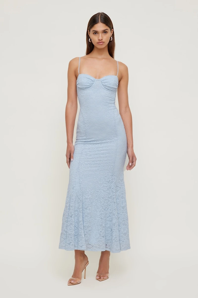 Monet Lace Overlay Maxi Dress