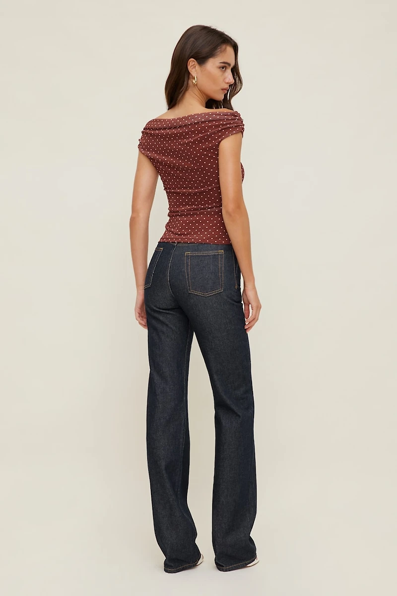 Off Shoulder Mesh Top