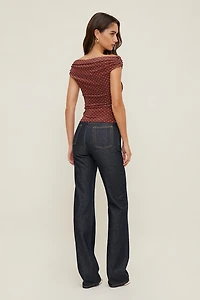 Off Shoulder Mesh Top