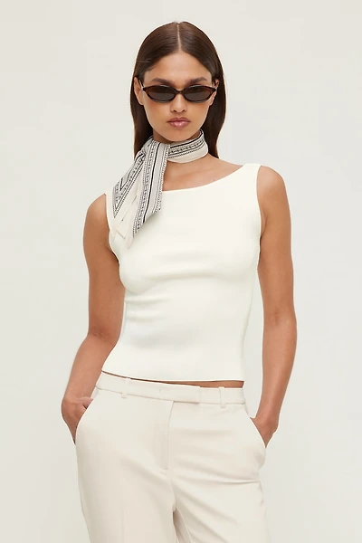 Camisole en tricot à col bateau
