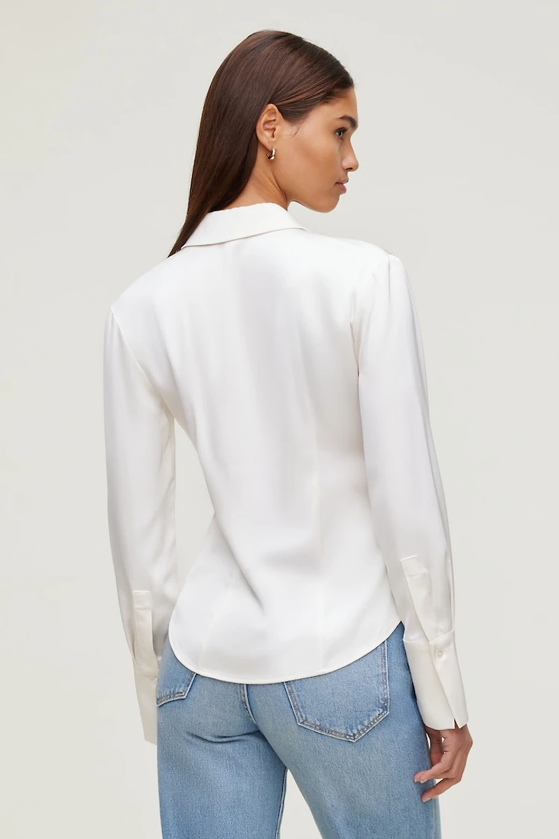 Eva Cinched Satin Shirt