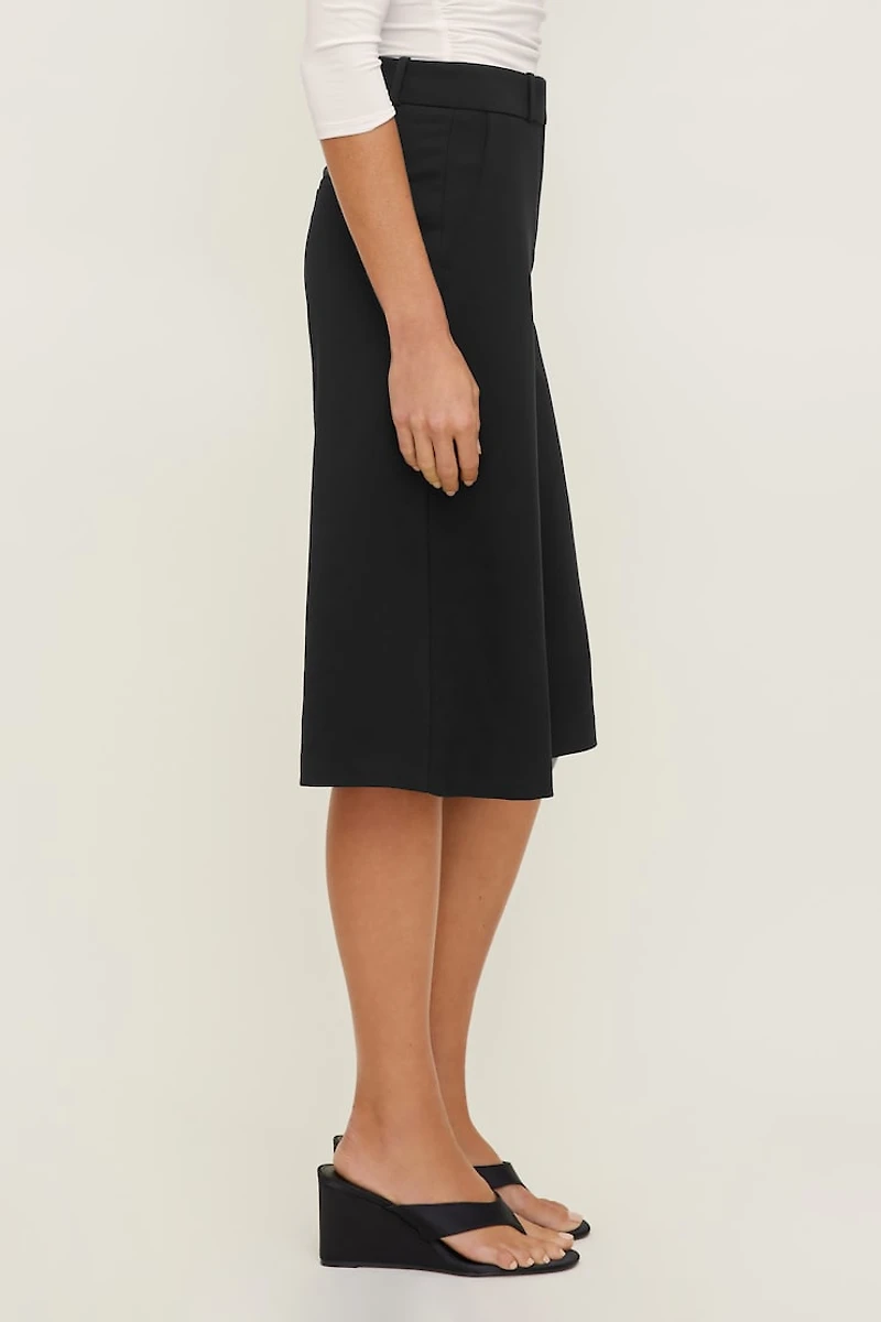 Jupe-culotte taille haute en crêpe