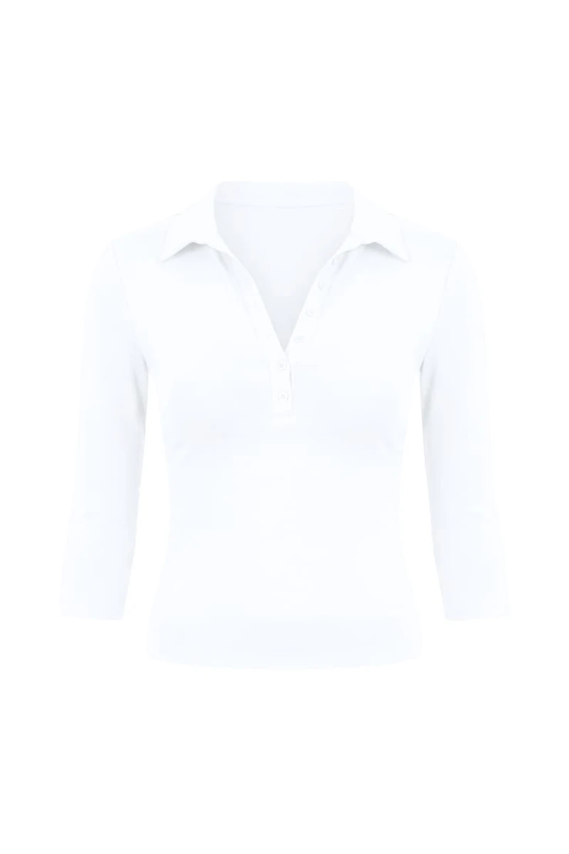 Haut polo à manches 3/4 Sleek