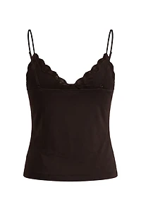 Camisole à bordure de dentelle et col plongeant