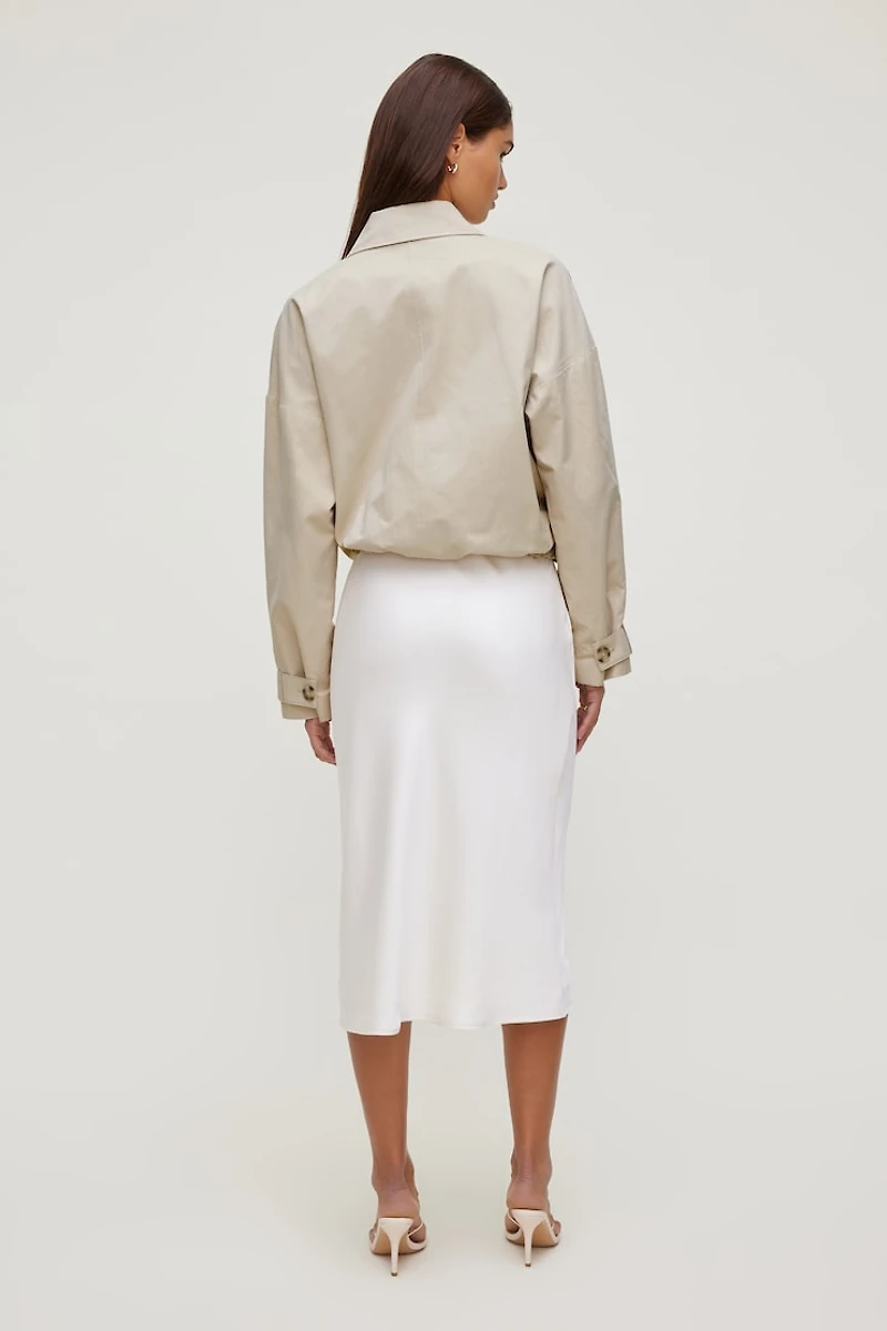 Jupe midi en satin Delila