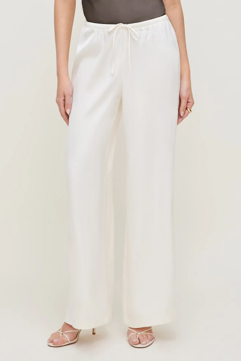 Pantalon en satin à jambe large Leo