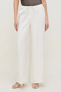 Pantalon en satin à jambe large Leo