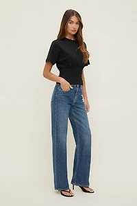 Smocked Cotton Spandex T Shirt