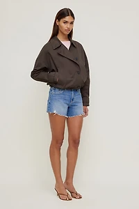 Manteau asymétrique en twill à boutons