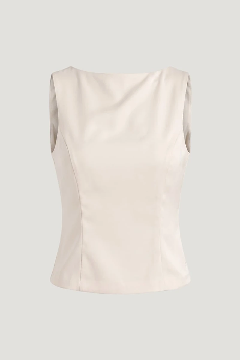 Open Back Satin Tank Top