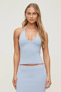 Scallop Trim Sweater Halter Top