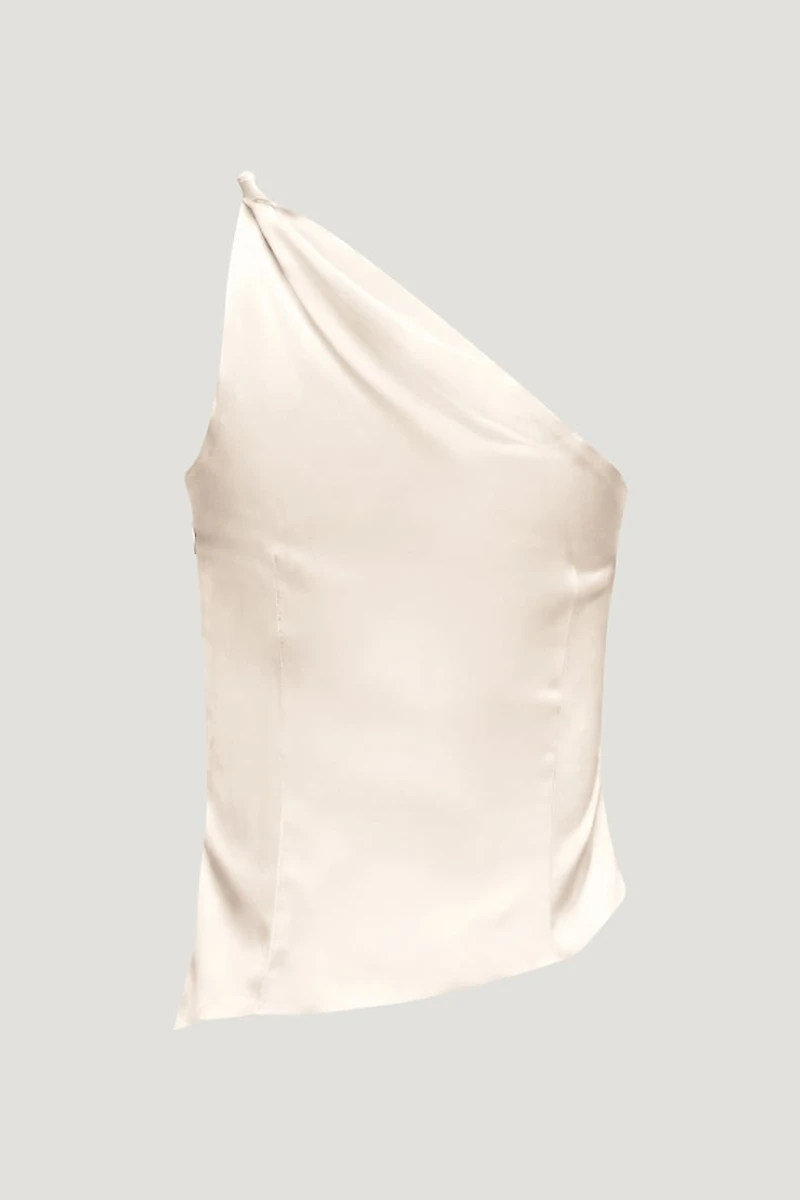 Single Shoulder Satin Top