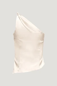 Single Shoulder Satin Top