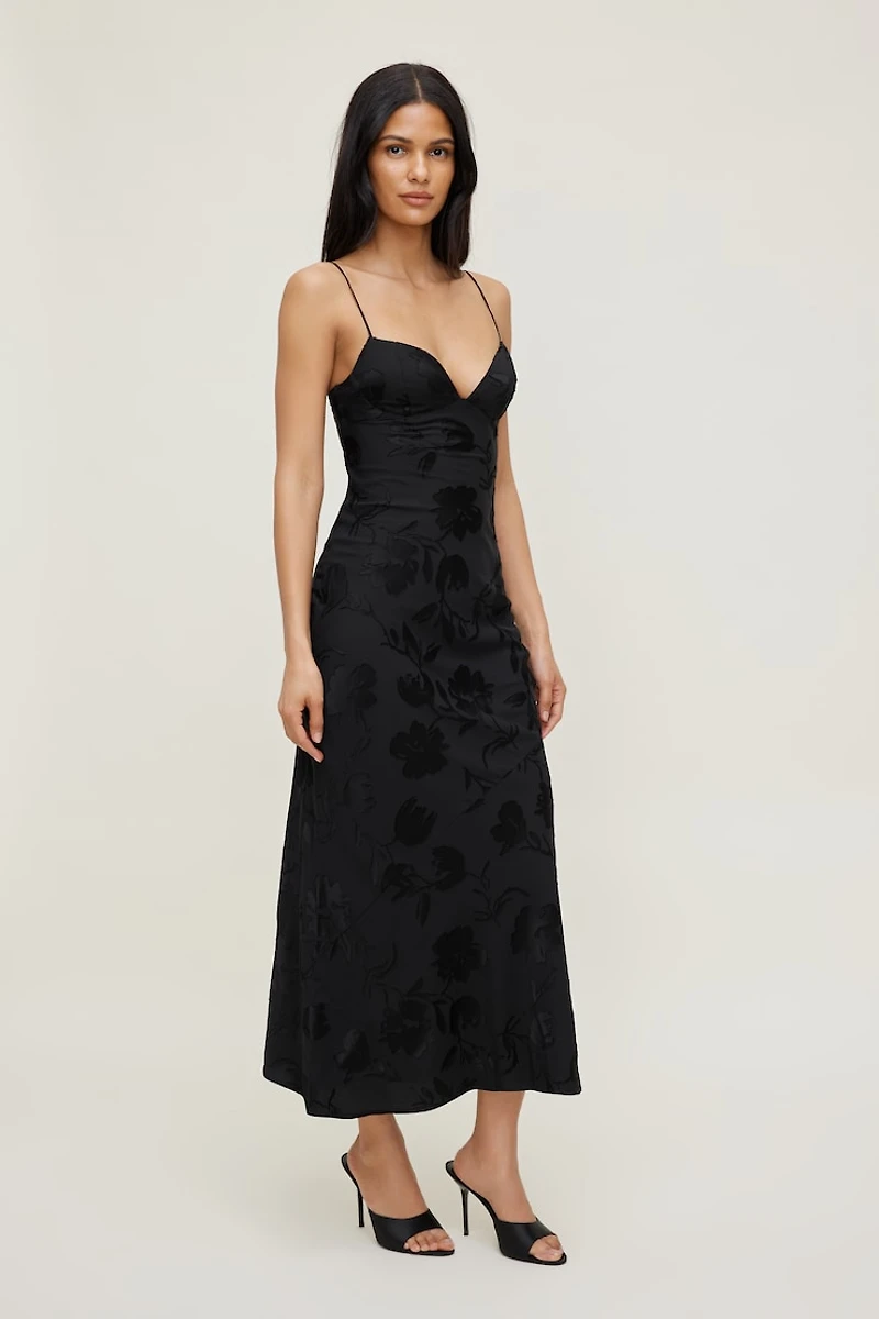 Jacquard Bustier Maxi Dress
