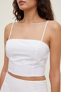 Cropped Poplin Tank Top