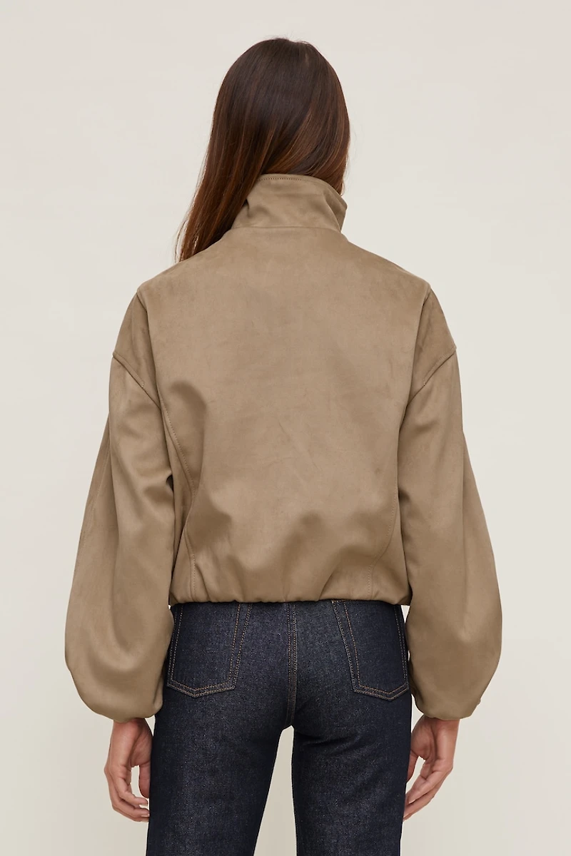 Brynn Faux Suede Bomber Jacket