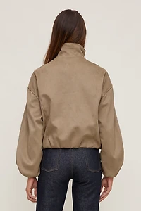 Brynn Faux Suede Bomber Jacket