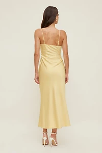 Lace Satin Maxi Dress