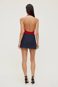 Sculpt Plunge Halter Bodysuit