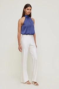 Paloma Bubble Satin Halter Blouse