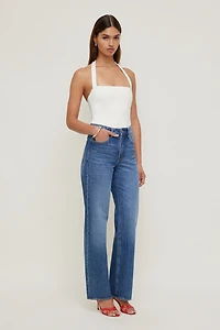 Jean Heidi à taille haute et jambe large