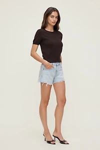 Short en denim décontracté à taille mi-haute James