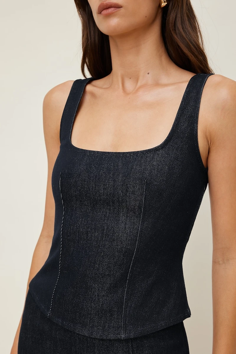 Denim Bustier Top