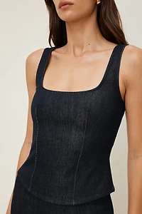 Denim Bustier Top