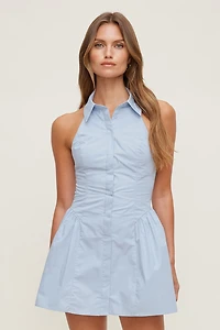 Poplin Halter Mini Dress