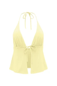 Plunge Tie Front Halter