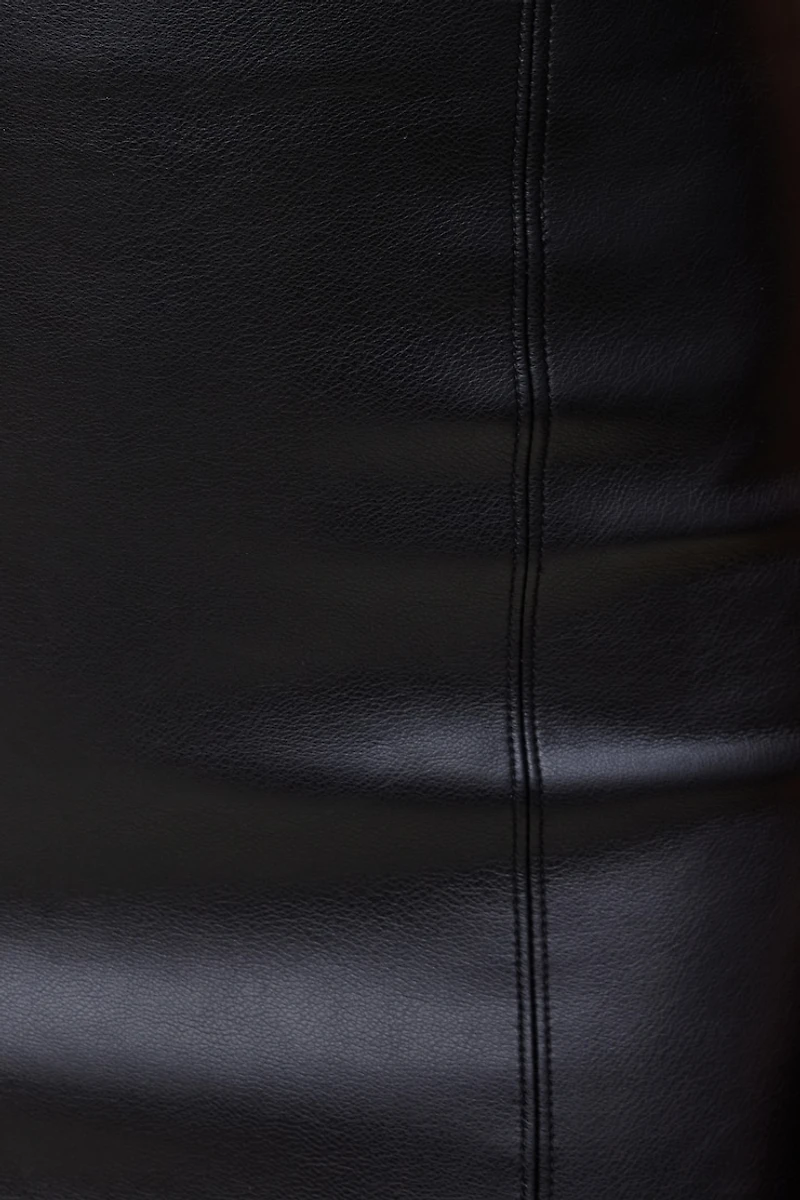Jupe midi en faux cuir Marlow
