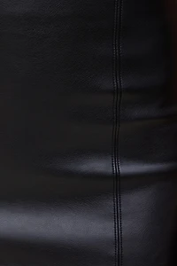 Jupe midi en faux cuir Marlow