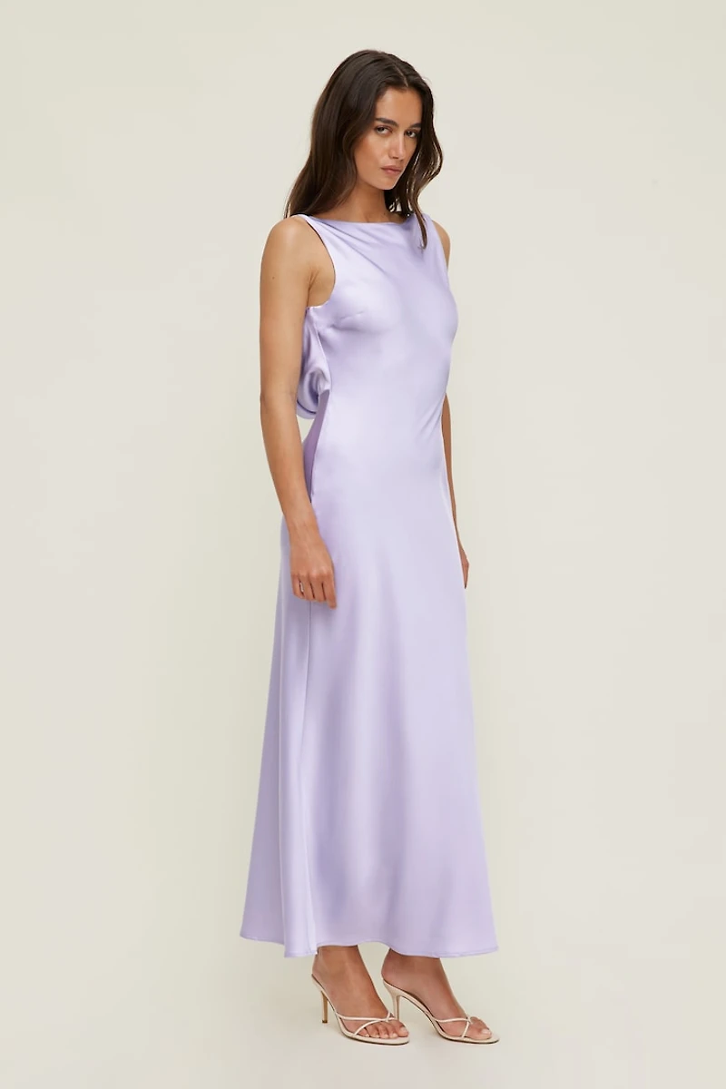 Robe nuisette maxi en satin Nora