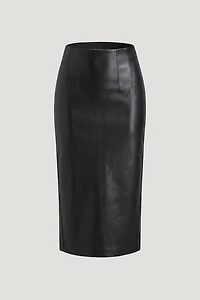 Shiloh Faux Leather Midi Skirt