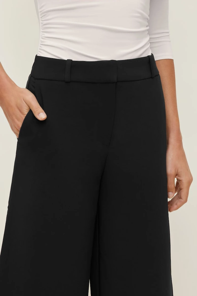 Jupe-culotte taille haute en crêpe