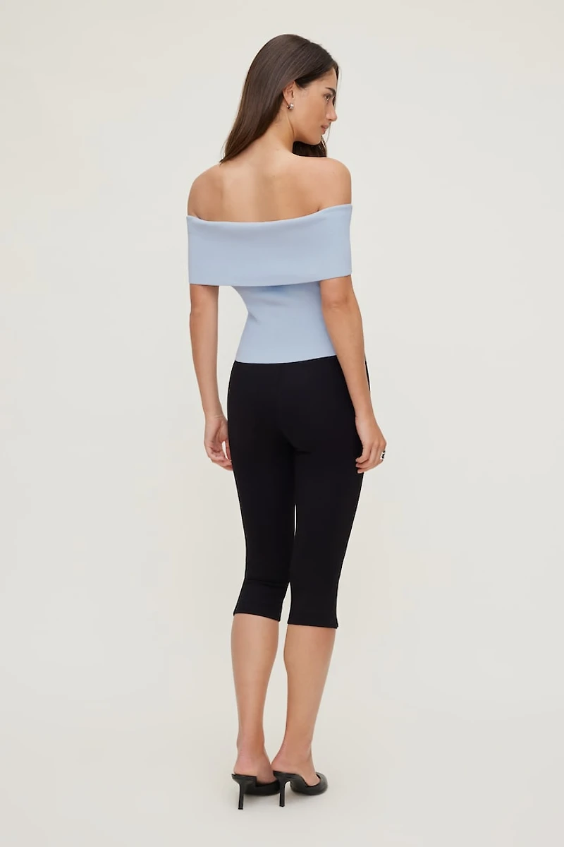 Foldover Off Shoulder Sweater
