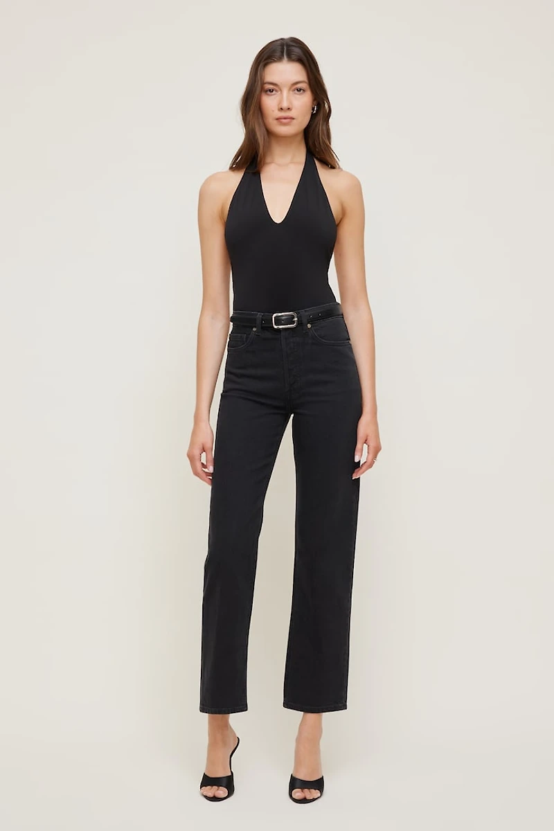 Rounded Rectangle Slim Faux Leather Belt