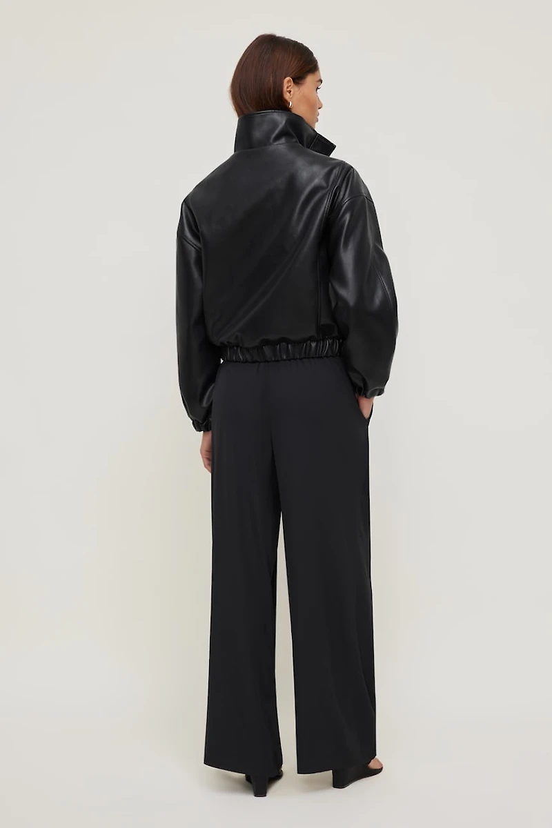 Brynn Faux Leather Bomber Jacket