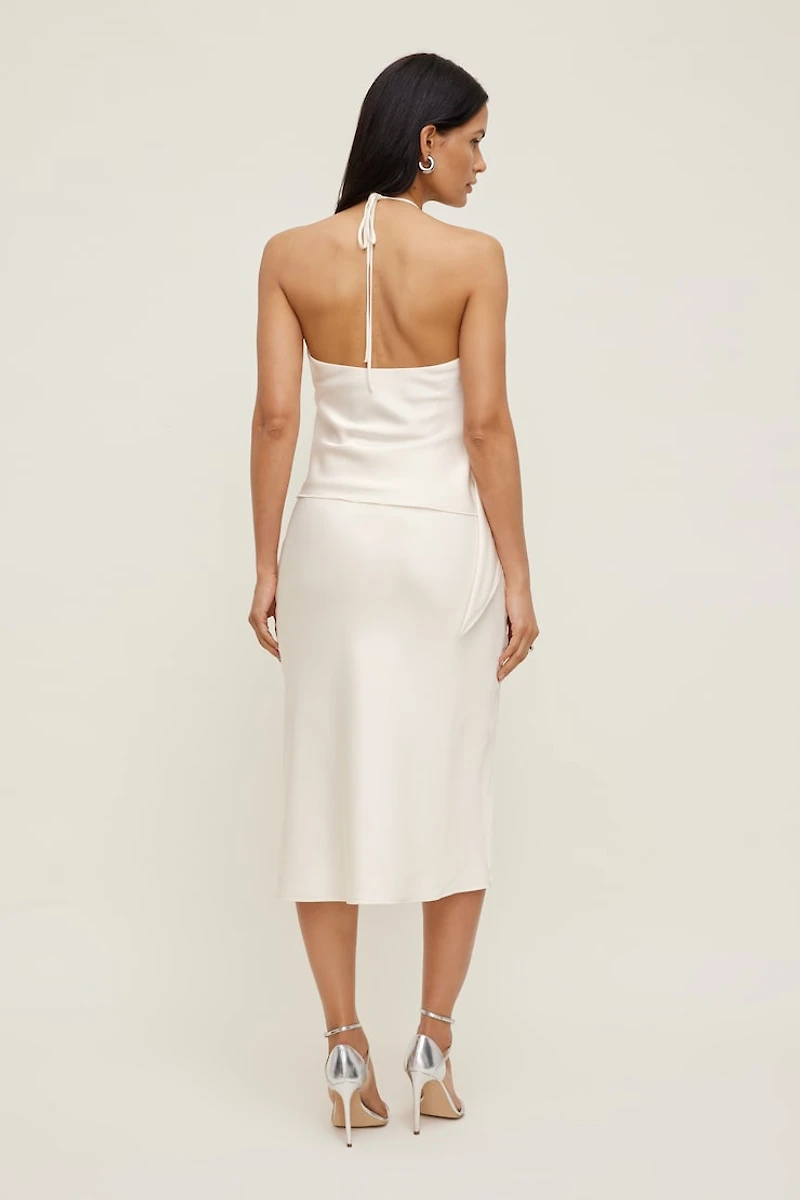 Satin Wrap Halter Top