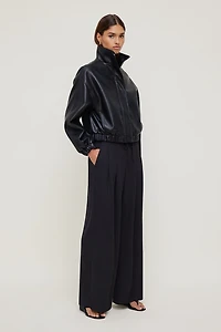 Brynn Faux Leather Bomber Jacket