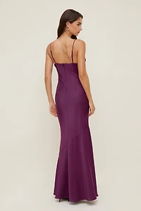 Bustier Satin Maxi Dress