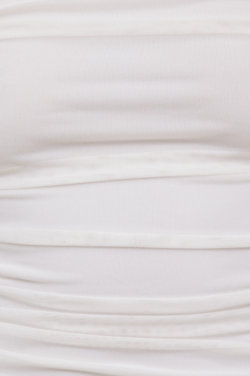 Camisole froncée en maille à col bateau