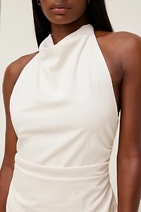 Cowl Halter Mini Dress