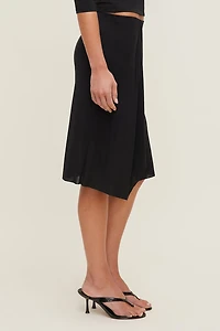 Asymmetric Draped Midi Skirt