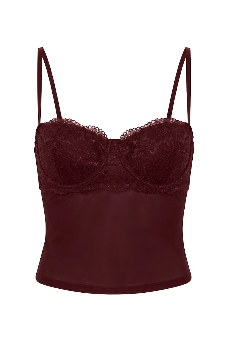 Haut balconnet diaphane en dentelle Sabrina