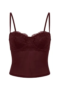 Haut balconnet diaphane en dentelle Sabrina