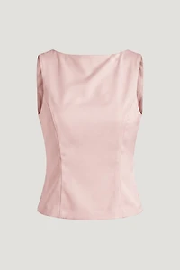 Open Back Satin Tank Top