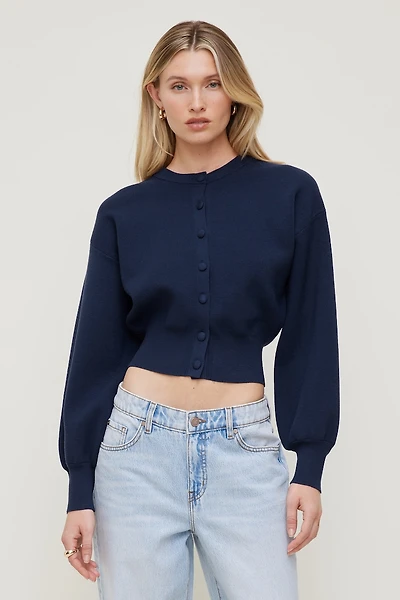 Cardigan à manches bouffantes