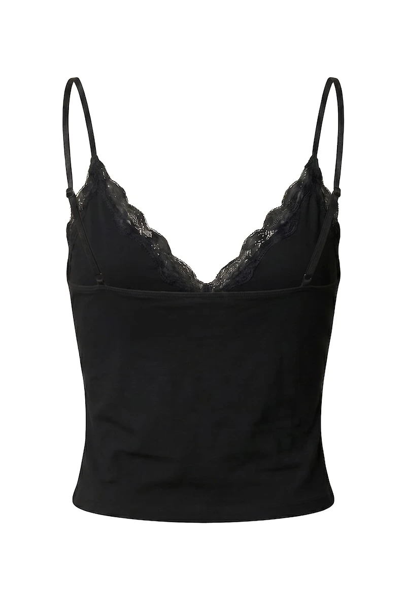 Plunge Lace Trim Cami Top