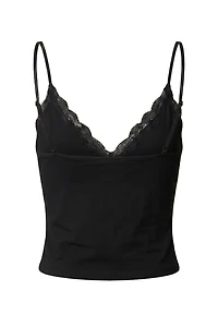 Plunge Lace Trim Cami Top